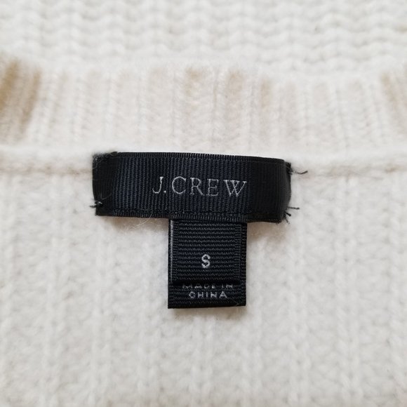 J.Crew sweater Small Lambswool Pointelle pullover knit side split 100% wool - Picture 14 of 16